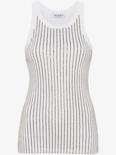 The Attico camiseta con detalles de cristal