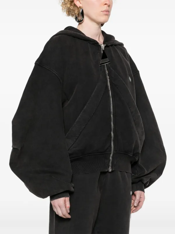 The Attico wide-sleeves Cotton Hoodie | Grey | FARFETCH JO
