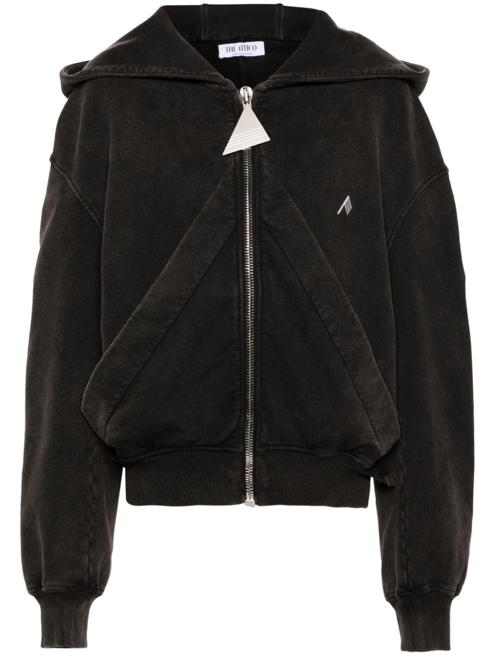 The Attico wide-sleeves cotton hoodie Grijs