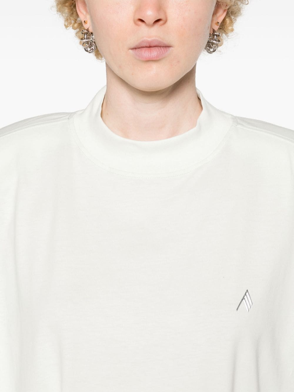 Shop Attico Kilie Cotton T-shirt In Neutrals