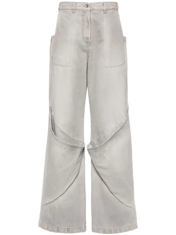デニム・ジーパン The Attico Wide leg jeans Grey Effie high-rise barrel-leg jeans in grey - The Attico