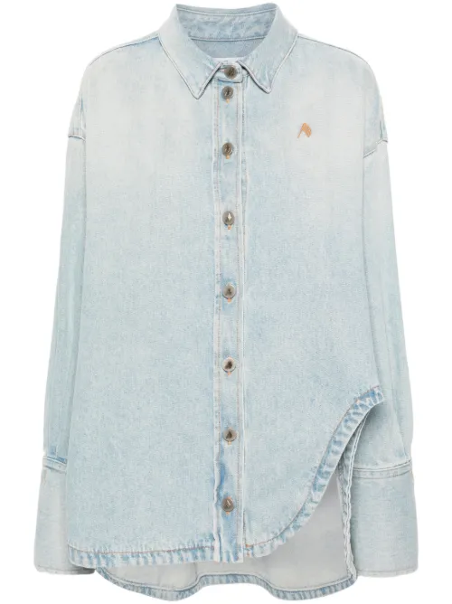 Manteau en jean à col italien - The Attico - Modalova