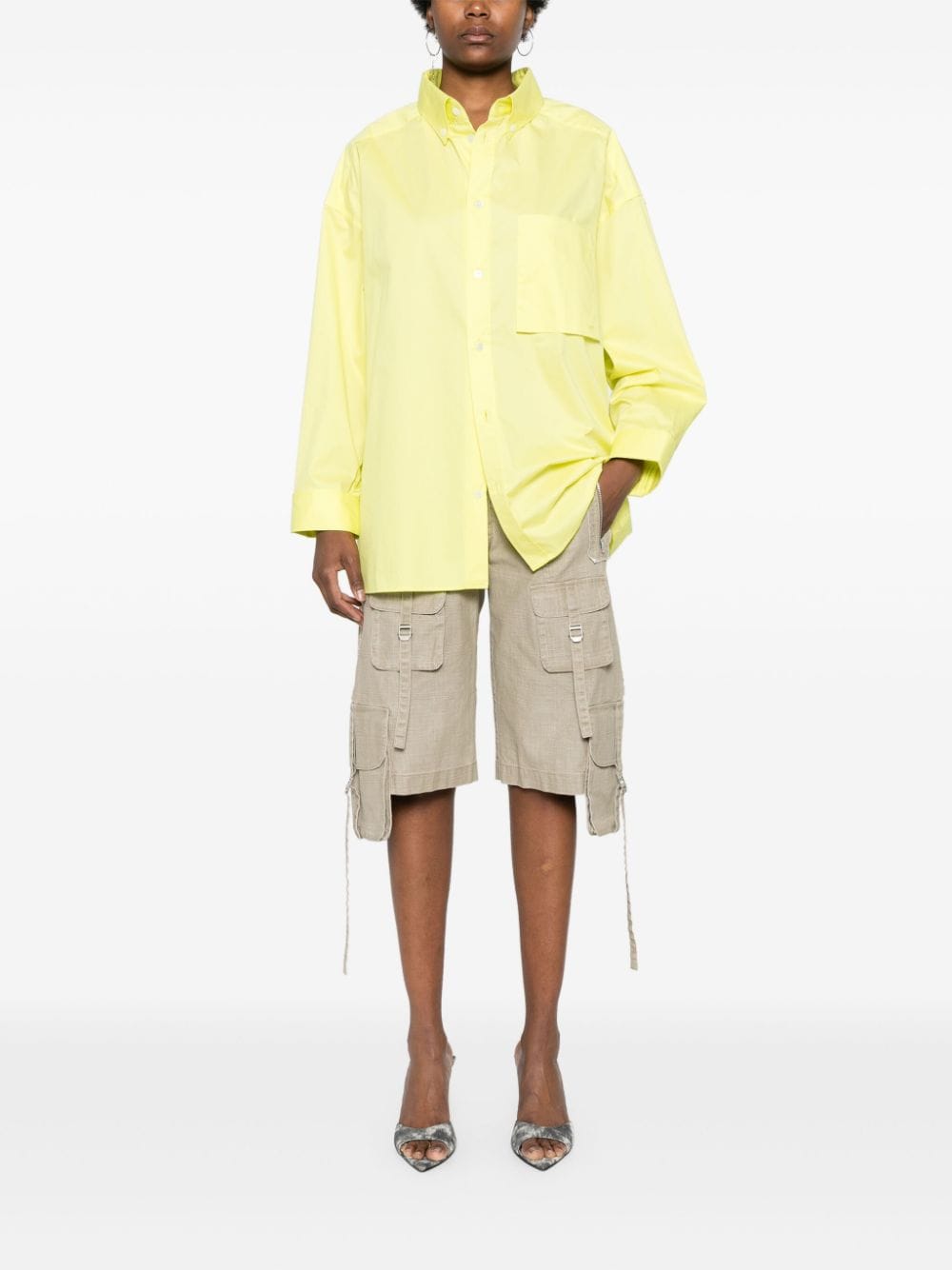 Shop Darkpark Nathalie Cotton Shirt In Yellow