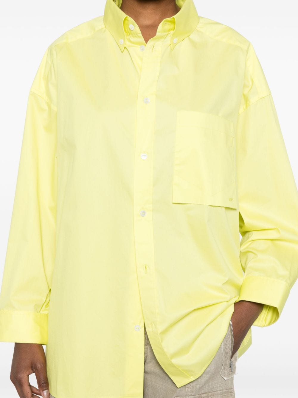 Shop Darkpark Nathalie Cotton Shirt In Yellow