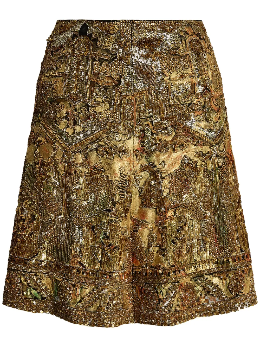 Ralph Lauren Kathleen Mini Skirt In Gold