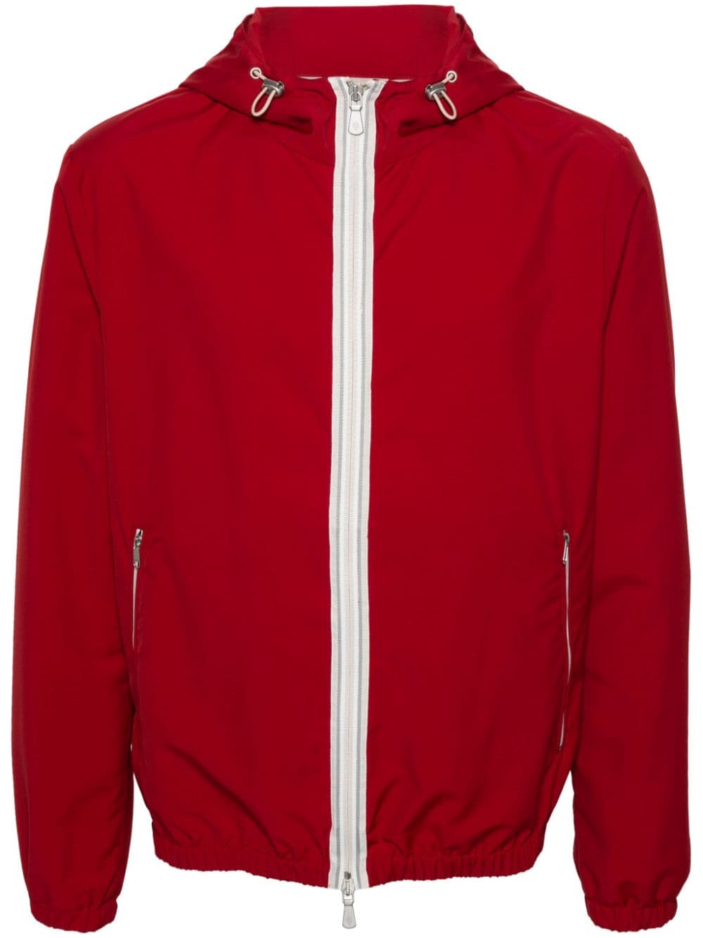 Eleventy Wool-blend Hooded Jacket In Red