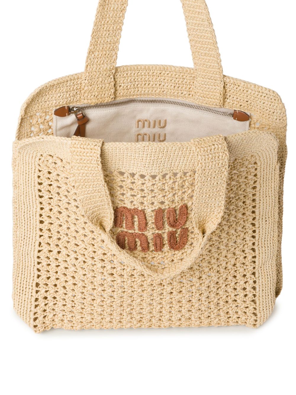 Miu Miu woven raffia tote bag WOMEN