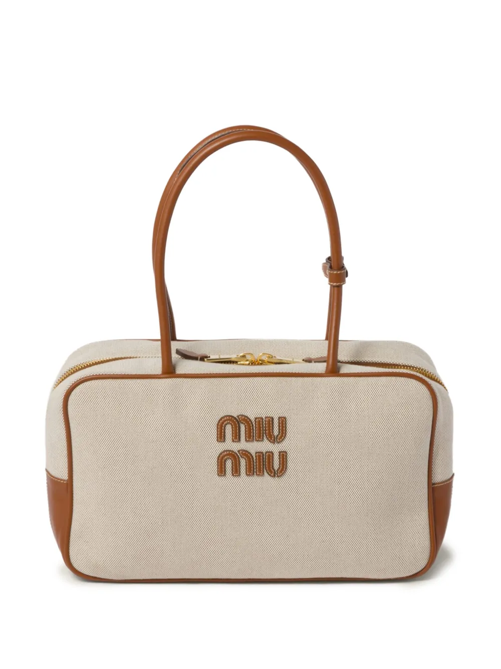 Miu Shopper met afwerking van leer Beige