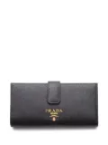 Prada logo-plaque leather wallet - Black