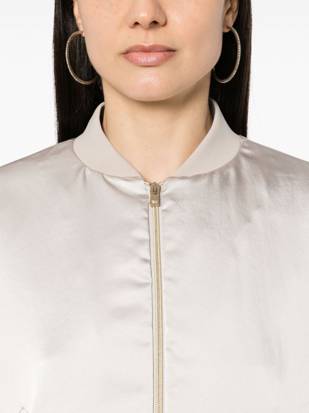 Shop Herno Logo-plaque Bomber Jacket In Neutrals