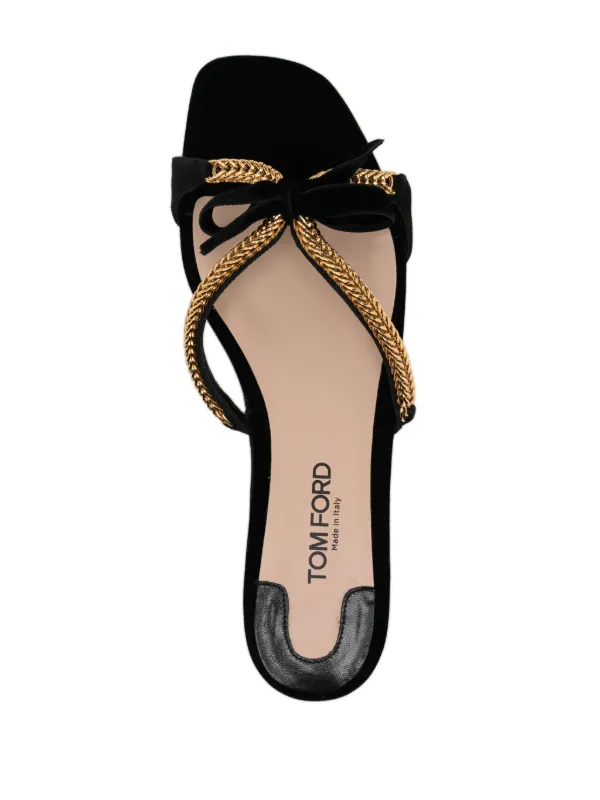 【関税込】TOM FORD トムフォード◆TF ベルベット サンダル TOM FORD ベルベット サンダル | ブラック | FARFETCH JP