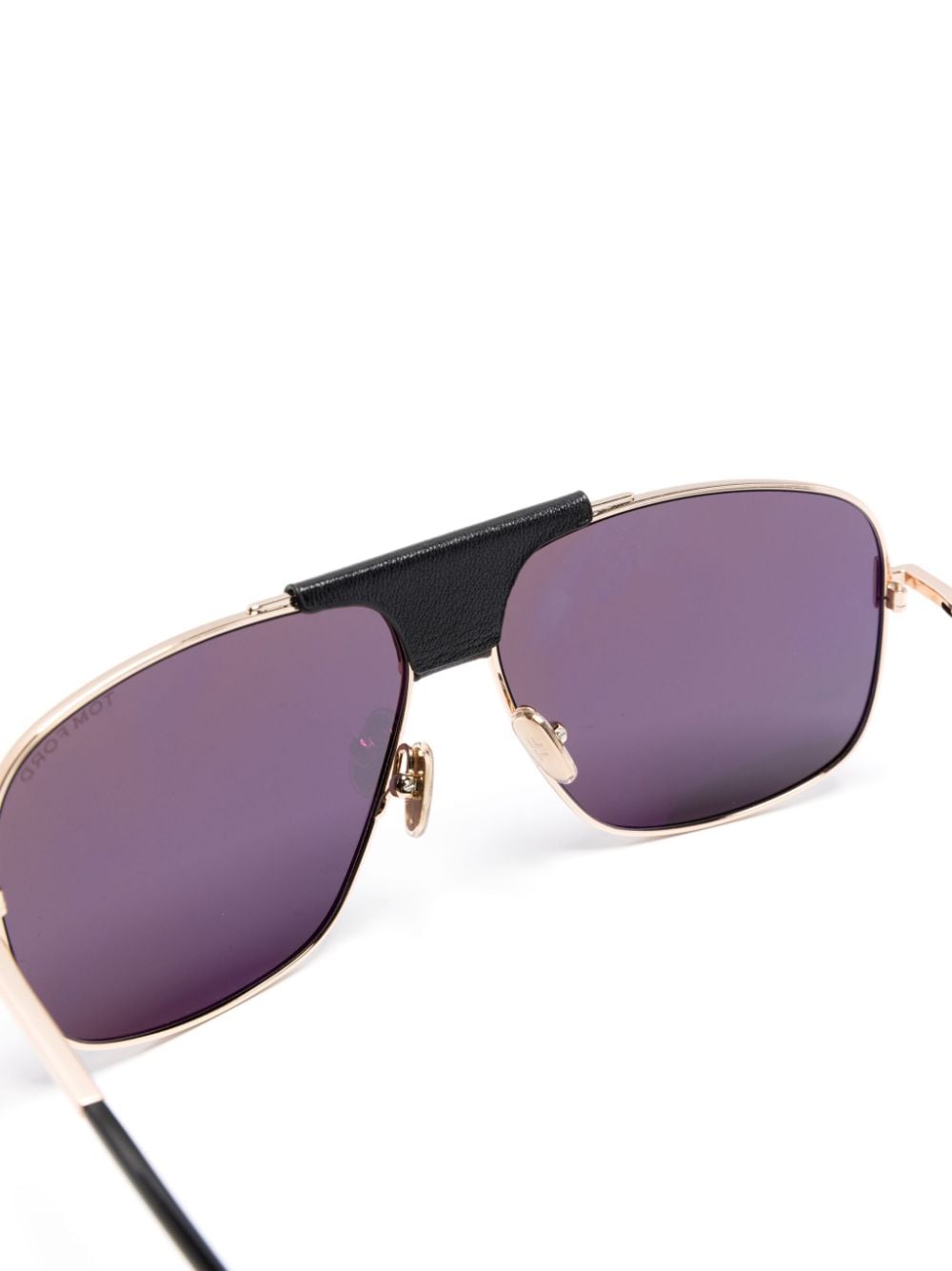 Shop Tom Ford Tex Pilot-frame Sunglasses In Black