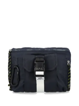 【A.P.C.】ロゴパッチベルトバッグ A.P.C. logo-patch Belt Bag | Blue | FARFETCH
