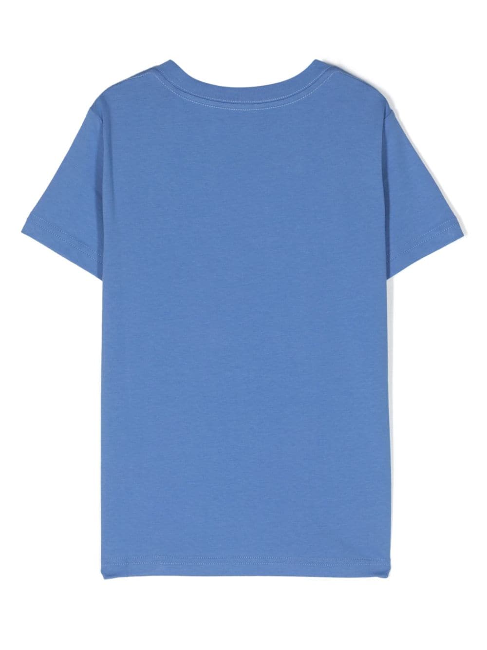 Shop Ralph Lauren Pony-embroidered Cotton T-shirt In Blue