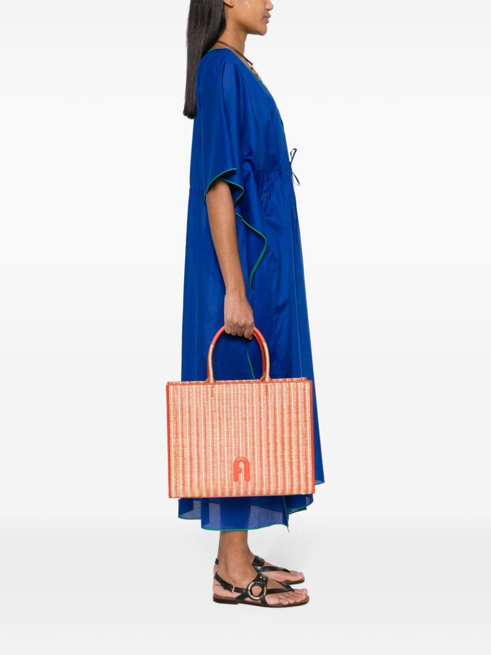 Furla Shopper met logopatch Oranje