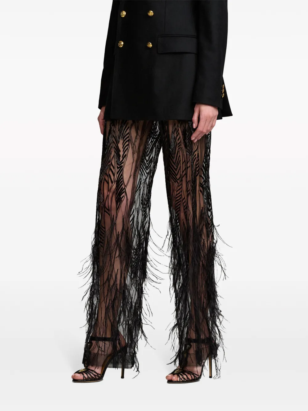 Polo Ralph Lauren Bradlee Embellished Tulle Pant In Black