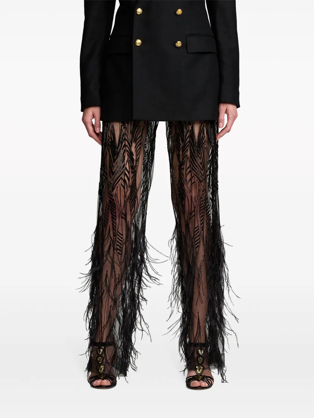 Polo Ralph Lauren Bradlee Embellished Tulle Pant In Black