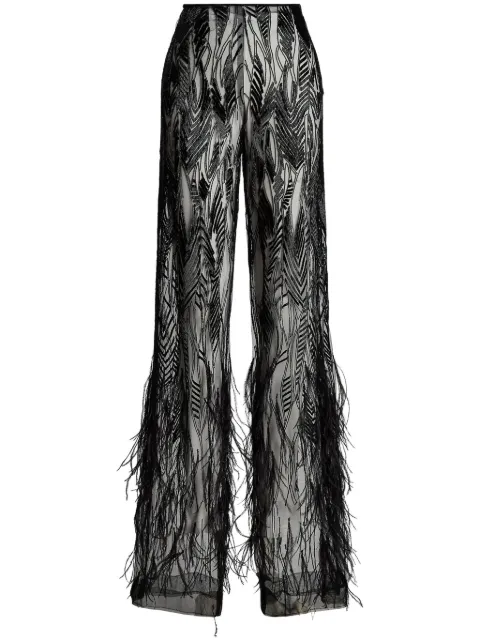 Ralph Lauren Collection Bradlee feather-embellished tulle trousers