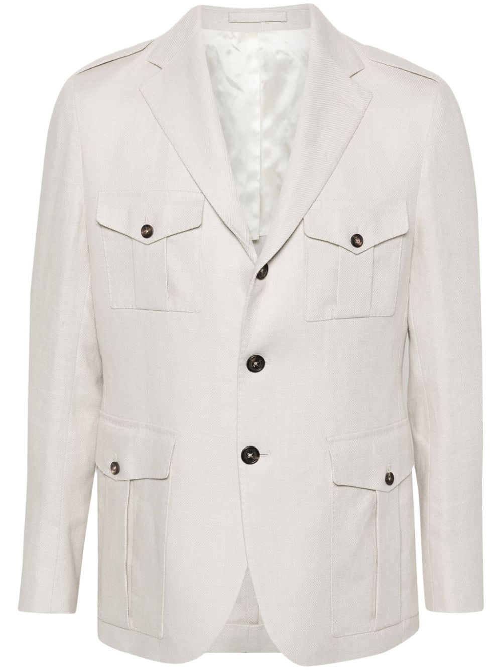 Eleventy Single-breasted Jacket In Neutrals
