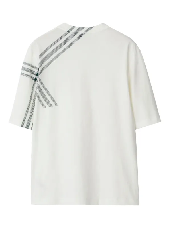 Burberry Check Sleeve Cotton T-shirt | White | FARFETCH