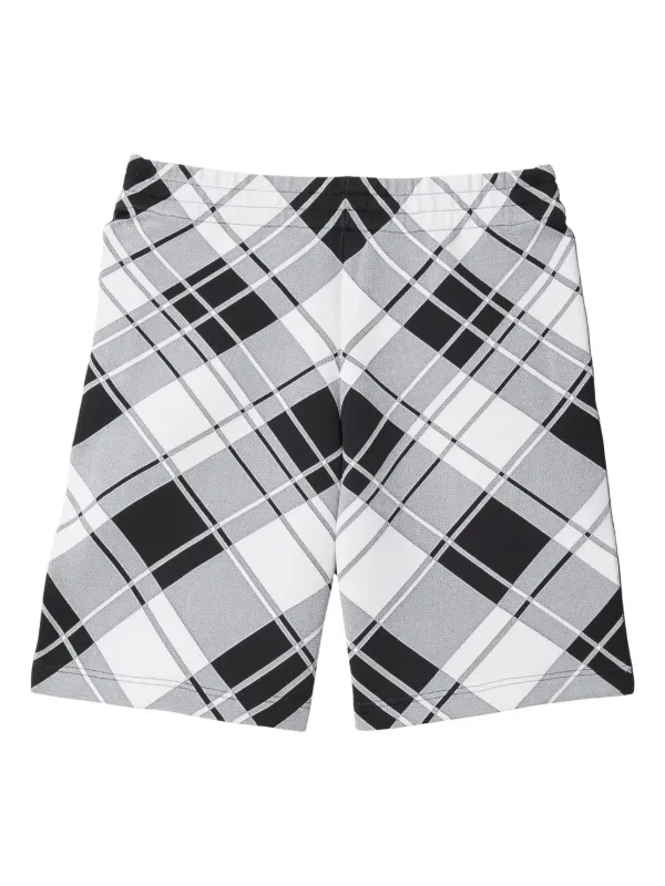 Burberry mid-rise check-print Shorts | Grey | FARFETCH JO