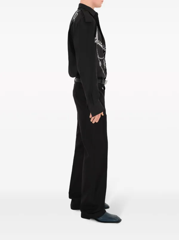 Burberry Knight Hardware-print Shirt | Black | FARFETCH