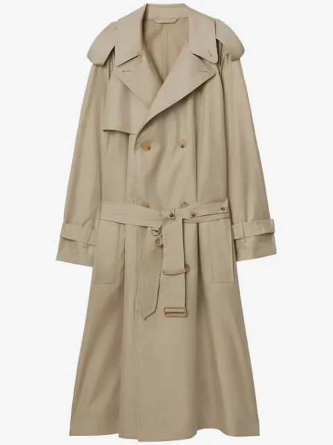 Burberry gabardina de seda con doble botonadura