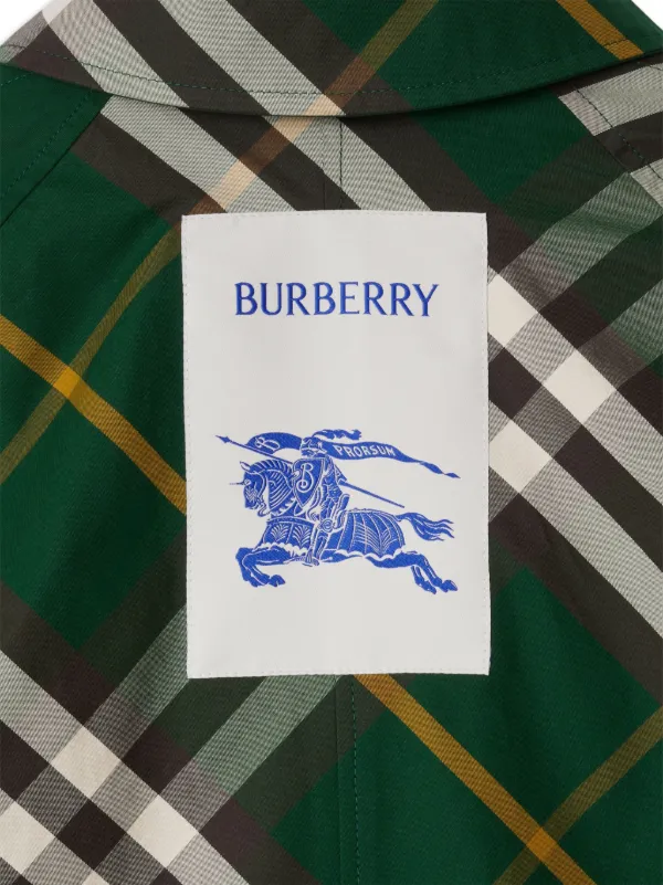 Burberry Reversible Check Car Coat | Green | FARFETCH