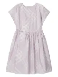 Burberry Kids empire-line checked dress - Purple