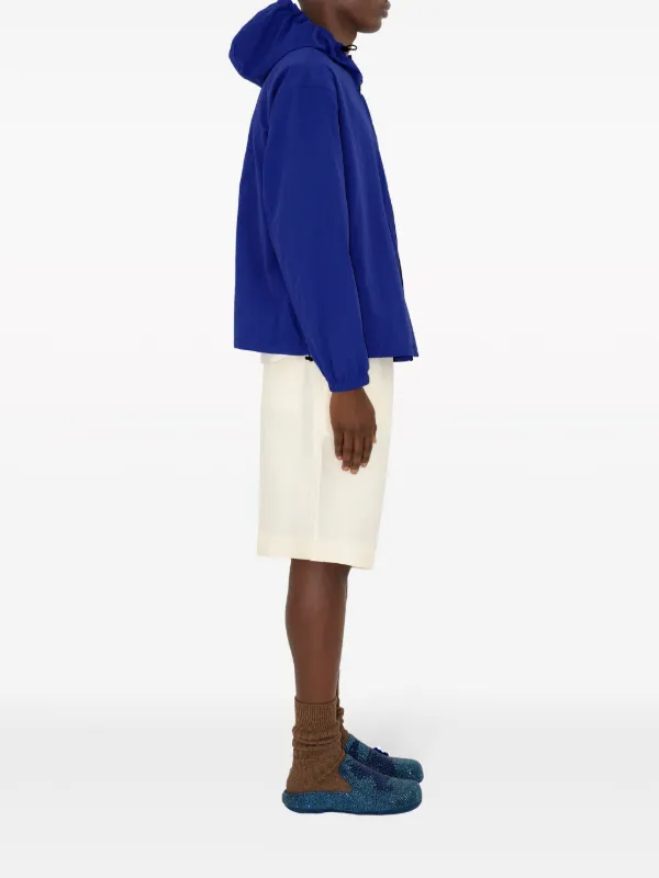 Burberry Equestrian Knight-appliqué Hooded Jacket | Blue