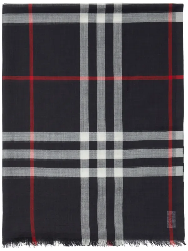 BURBERRY｜SCARVES (Checked Wool Silk Scarf (8078780)) Burberry Lightweight Giant Check Wool & Silk Scarf