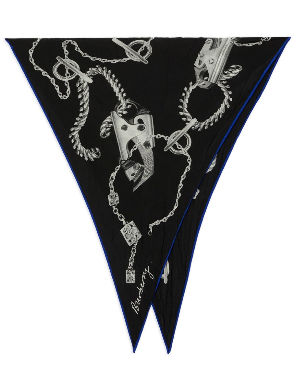 Burberry Graphic-print Silk Scarf In Black
