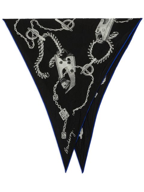 Burberry graphic-print silk scarf Men