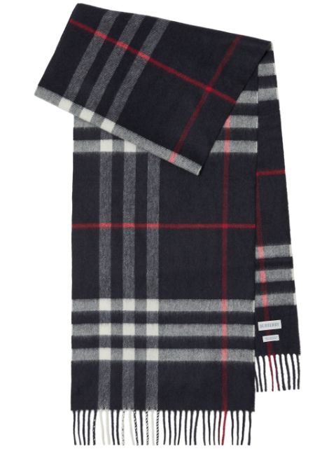 Burberry Check fringed cashmere scarf Women