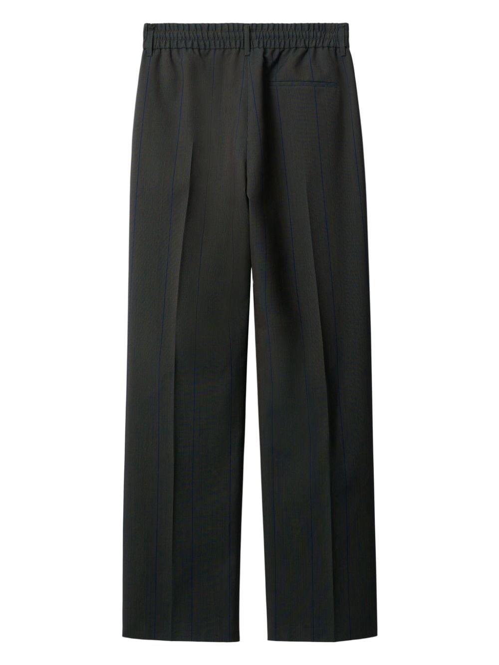 Shop Burberry Striped Straight-leg Trousers In Grey