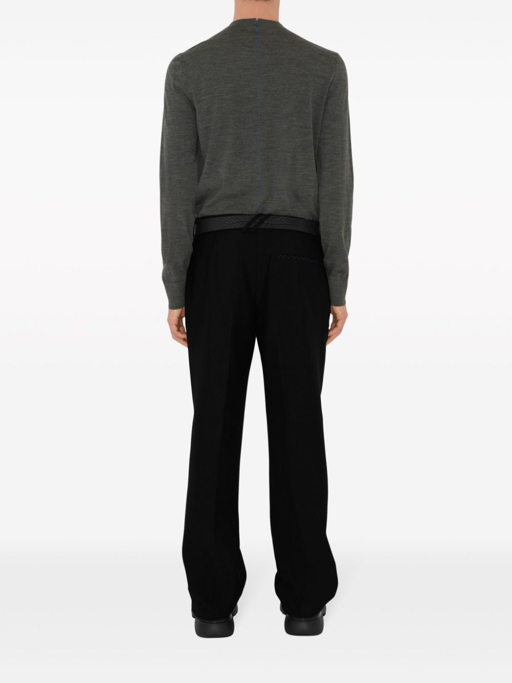 Shop Burberry Crew-neck Wool Jumper In Grau