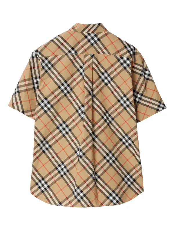 Burberry Checked Cotton Shirt Neutrals FARFETCH PL