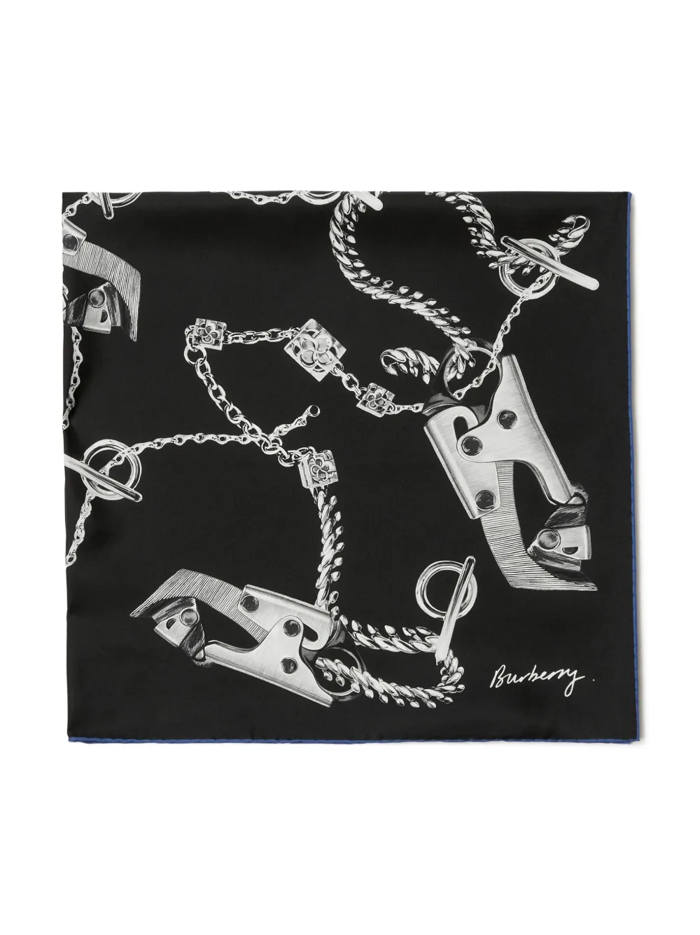 Shop Burberry Knight Hardware-print Scarf In Black