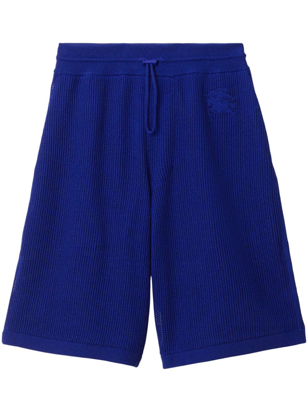 Shop Burberry Ekd Silk-cotton Blend Shorts In Blue