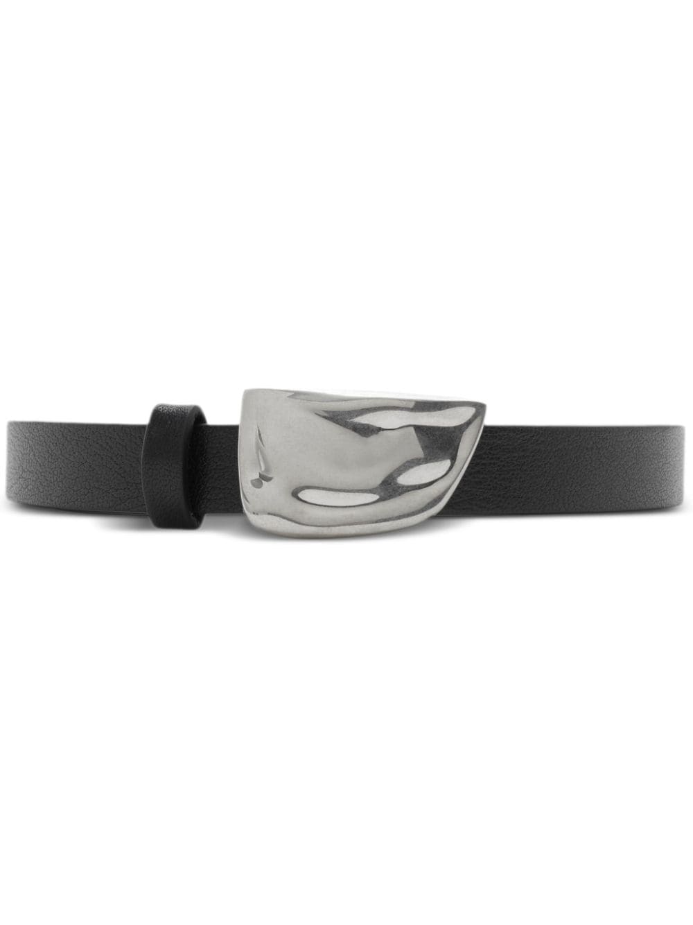 Burberry Shield Leather Belt In Black