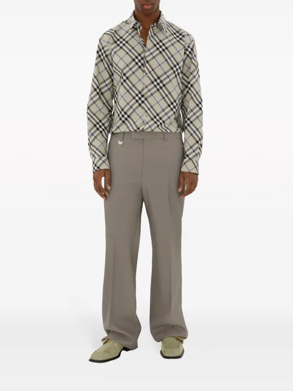 Burberry Checked Cotton Shirt | Neutrals | FARFETCH