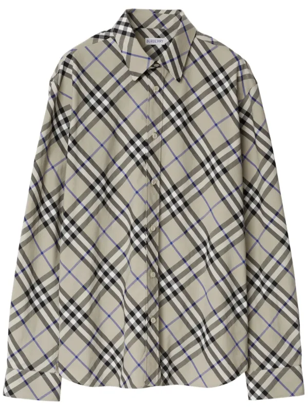 Burberry Checked Cotton Shirt Neutrals FARFETCH IE