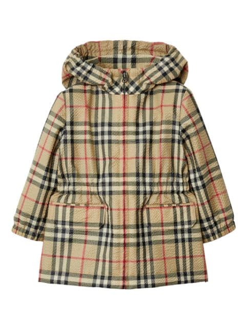 Burberry Kids check hooded jacket