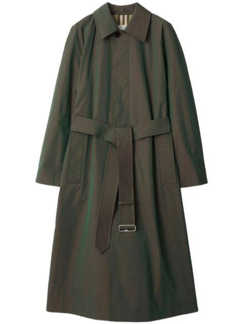 Affordable Burberry iridescent-effect cotton trench coat Women