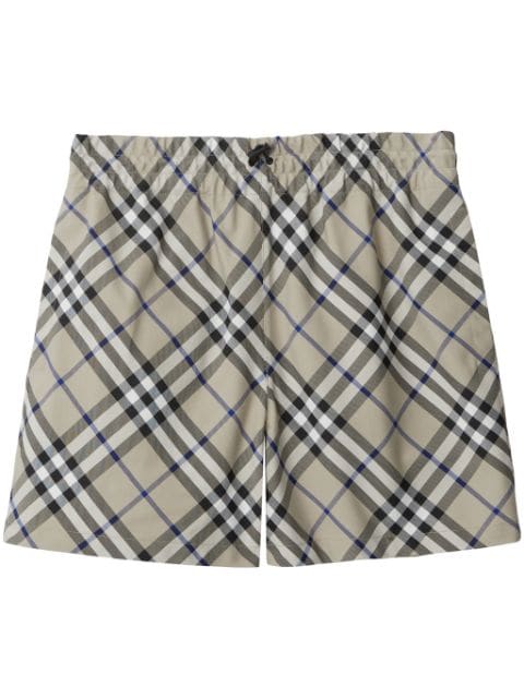 Burberry Equestrian Knight checked cotton shorts