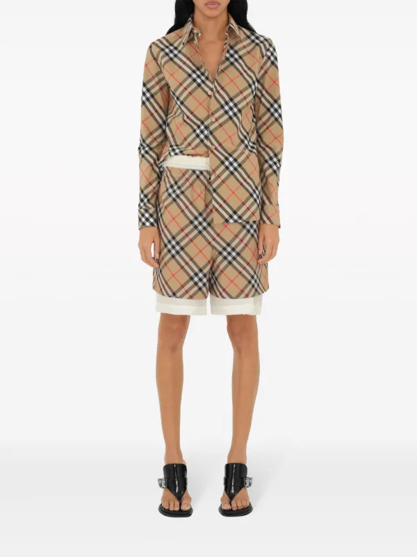 BURBERRY 164cm 大人着用可 Burberry check-pattern Cotton Shirt | Neutrals | FARFETCH