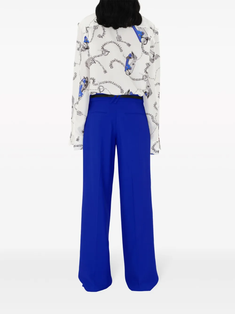 Shop Burberry Wool Tailored Trousers In Blue