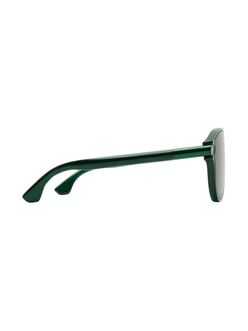 Shop Burberry Tubular Pilot-frame Sunglasses In Green