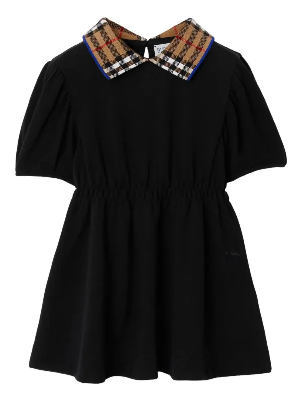 Burberry Kids Checked Polo Dress Black FARFETCH AU