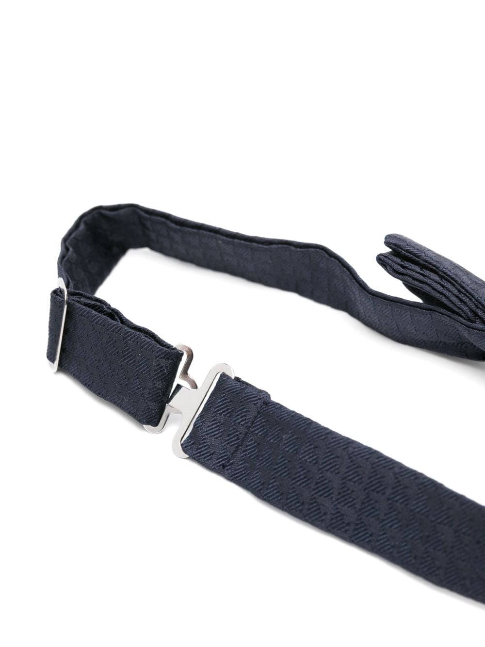 Shop Emporio Armani Logo-jacquard Silk Bow Tie In Blue